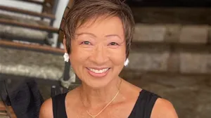 a women smiling