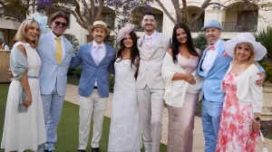 group of people wearing kentucky derby inspired outfits