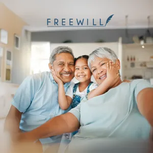 three people holding each other happy
