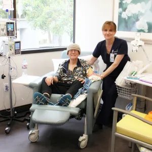 infusion center with patient and nurse