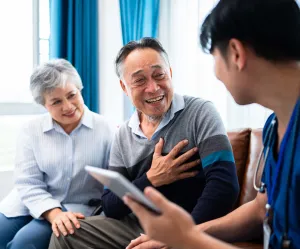 a patient talking to a doctor 