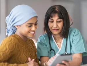a patient with a nurse