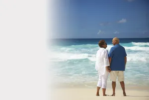 couple standing at the beach together