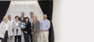 a group of people smiling