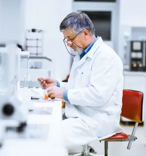 a man doing research in a lab