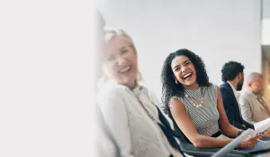 group of people laughing
