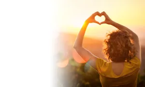 Heart in sunrise